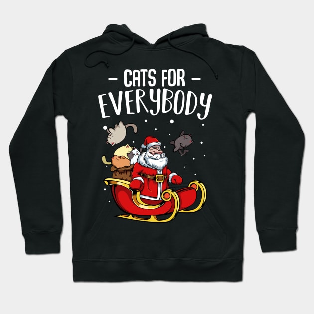 Cat - Cats For Everybody - Funny Christmas Santa Claus Hoodie by Lumio Gifts